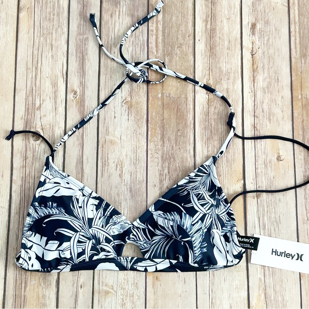 Hurley Tropical Print Bikini Top | Size Medium